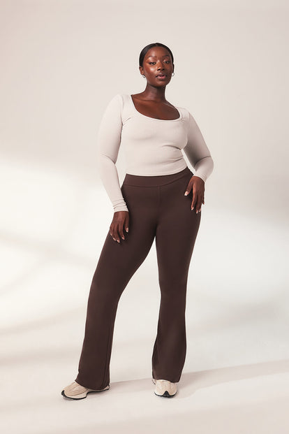 Lightweight Flare Leggings - Espresso Brown