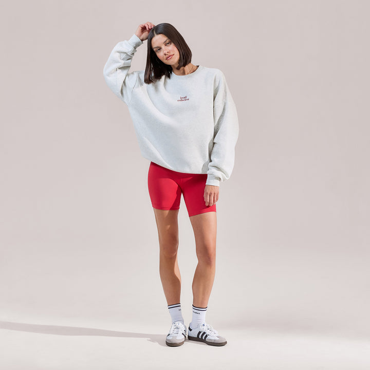 ALL SZN Organic Oversized Graphic Sweatshirt Collective 1 - Light Grey Marl