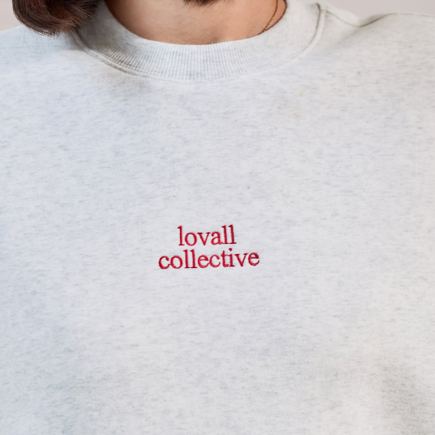 ALL SZN Organic Oversized Graphic Sweatshirt Collective 1 - Light Grey Marl