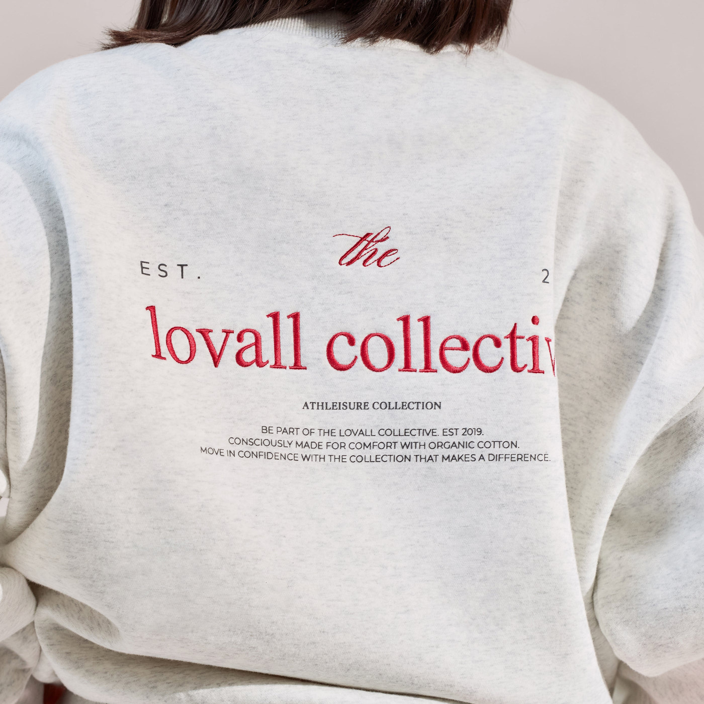ALL SZN Organic Oversized Graphic Sweatshirt Collective 1 - Light Grey Marl