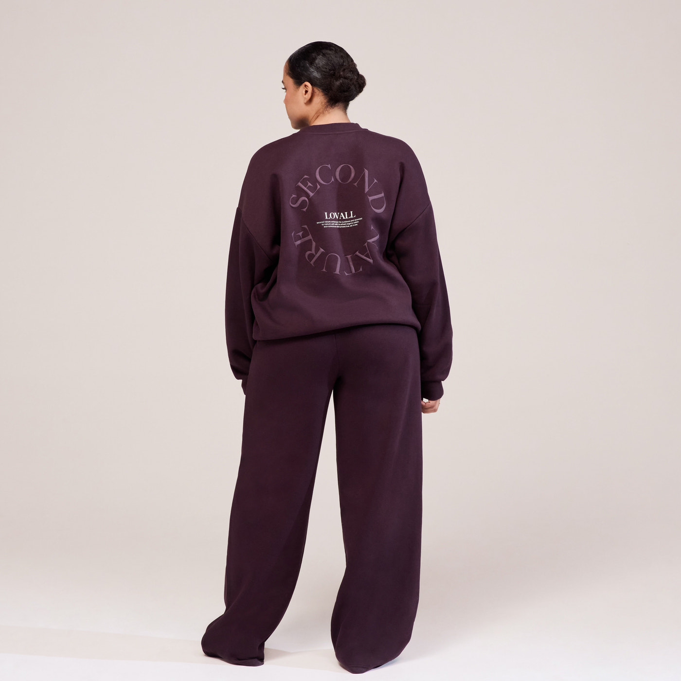 Curve Organic Wide Leg Jogger - Wine