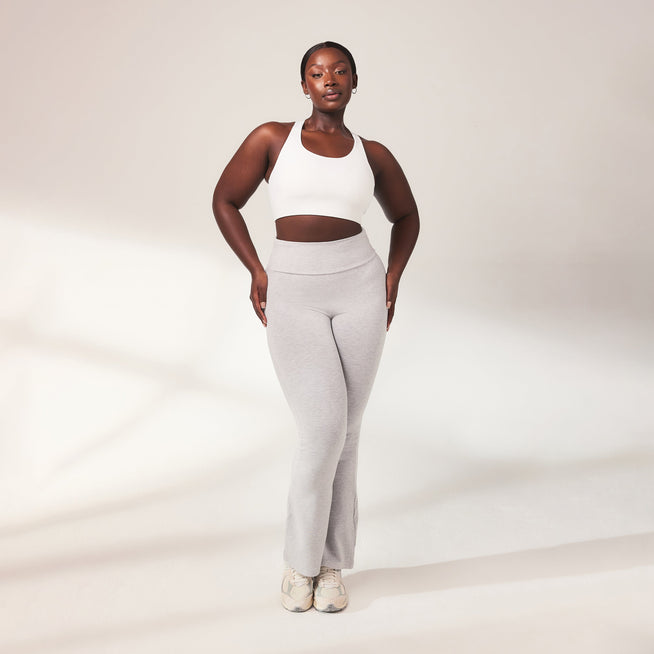 Curve lightweight Flare Leggings - Light Grey Marl