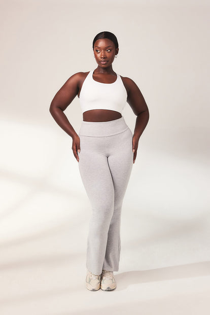 Curve lightweight Flare Leggings - Light Grey Marl