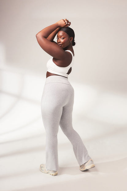 Lightweight Flare Leggings - Light Grey Marl