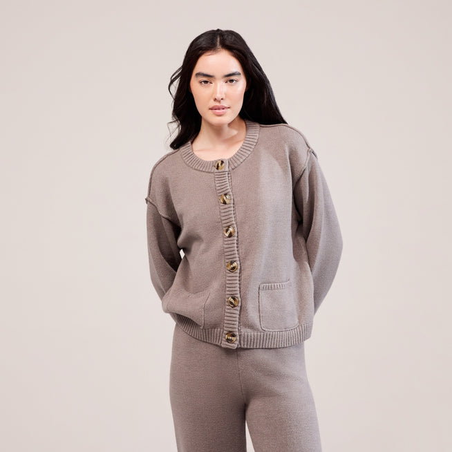 Curve Soft Knit Cardigan - Mocha