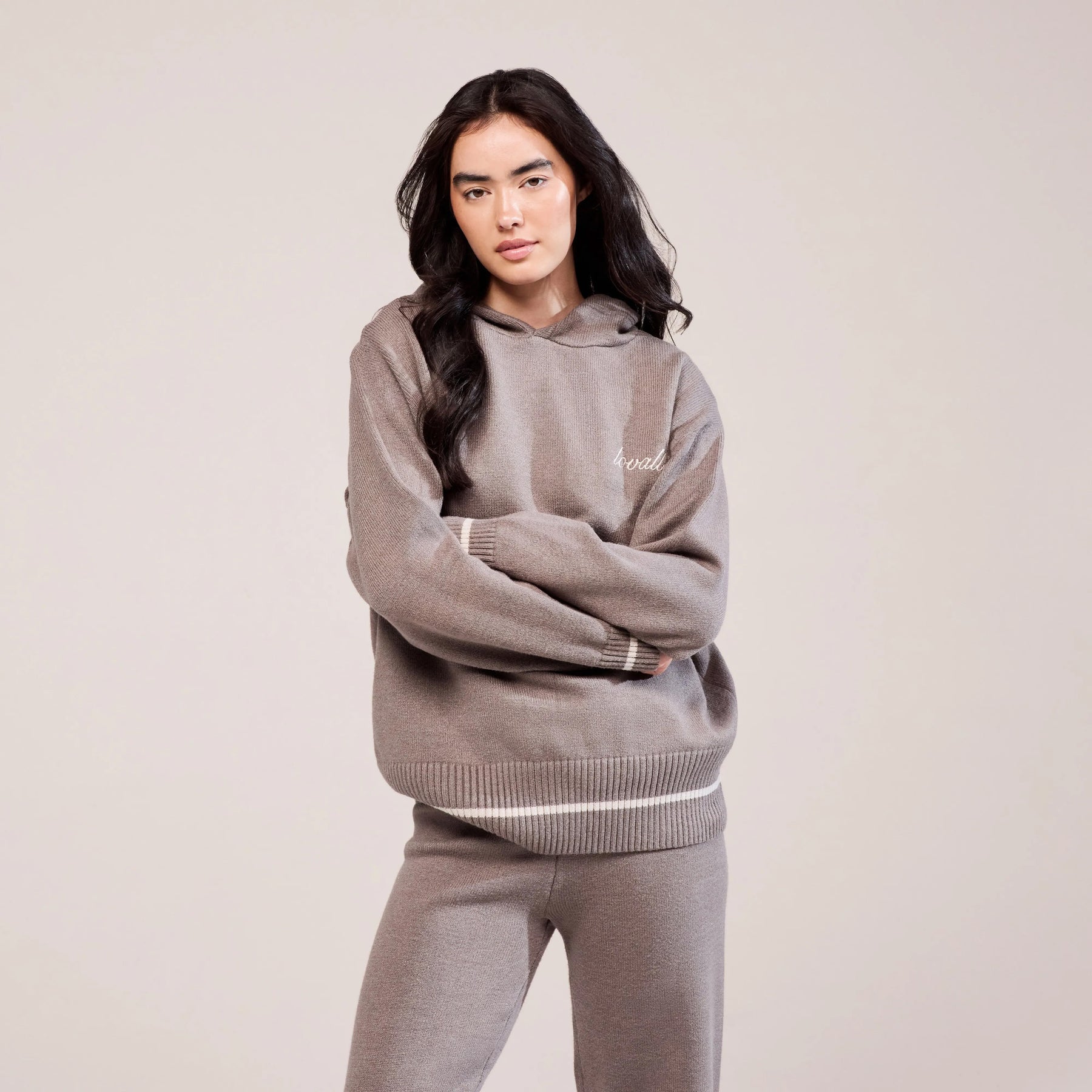 Soft Knit Hooded Jumper - Mocha