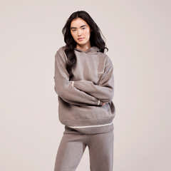 Soft Knit Hooded Jumper - Mocha