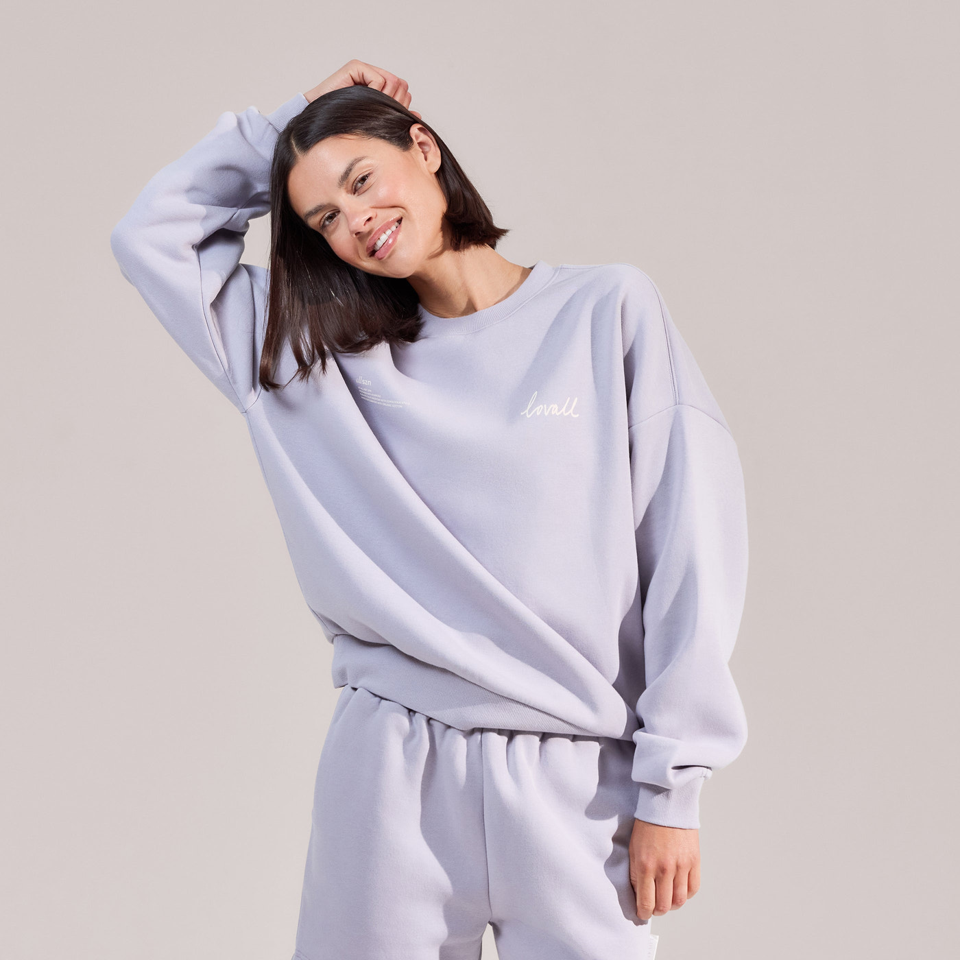ALL SZN Organic Oversized Graphic Sweatshirt Euphoric - Lilac Mist