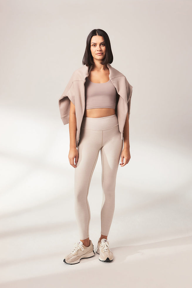 Luxe High Waisted Loungewear Leggings - Vanilla Marl