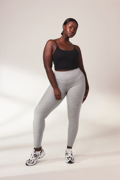 Luxe High Waisted Loungewear Leggings - Light Grey Marl