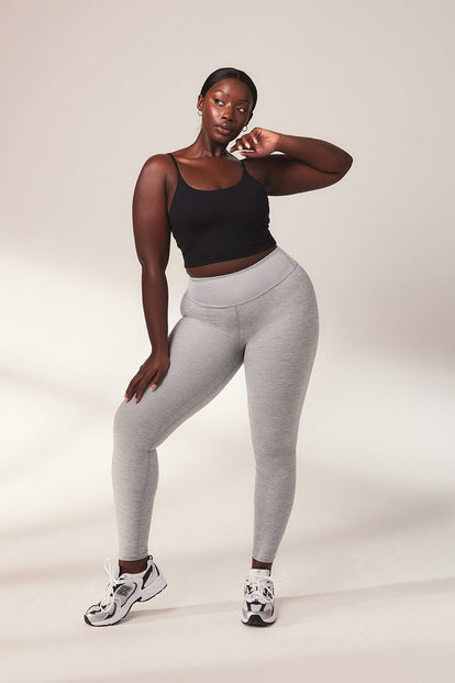 Luxe High Waisted Loungewear Leggings - Light Grey Marl