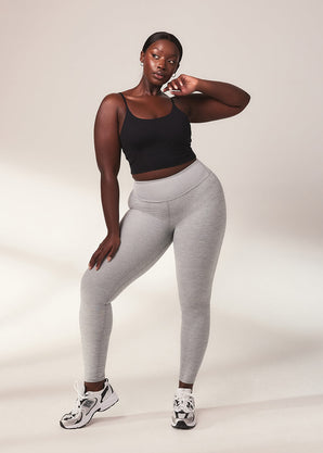 Curve Ultimate Soft-Touch High Waisted Leggings - Light Grey Marl
