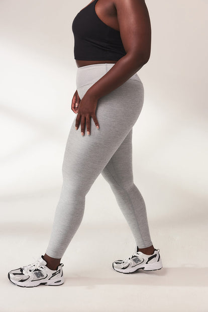 Luxe High Waisted Loungewear Leggings - Light Grey Marl