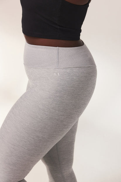 Luxe High Waisted Loungewear Leggings - Light Grey Marl