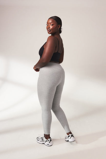 Curve Ultimate Soft-Touch High Waisted Leggings - Light Grey Marl