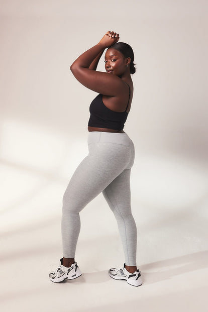 Curve Ultimate Soft-Touch High Waisted Leggings - Light Grey Marl