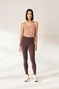 Curve Lightweight Everyday High Waisted Leggings - Espresso Brown
