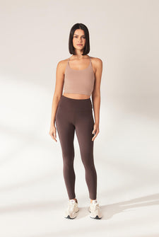 Curve Lightweight Everyday High Waisted Leggings - Espresso Brown