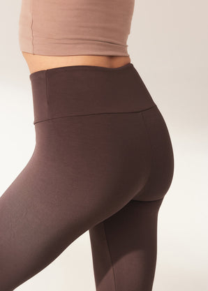 Curve Lightweight Everyday High Waisted Leggings - Espresso Brown