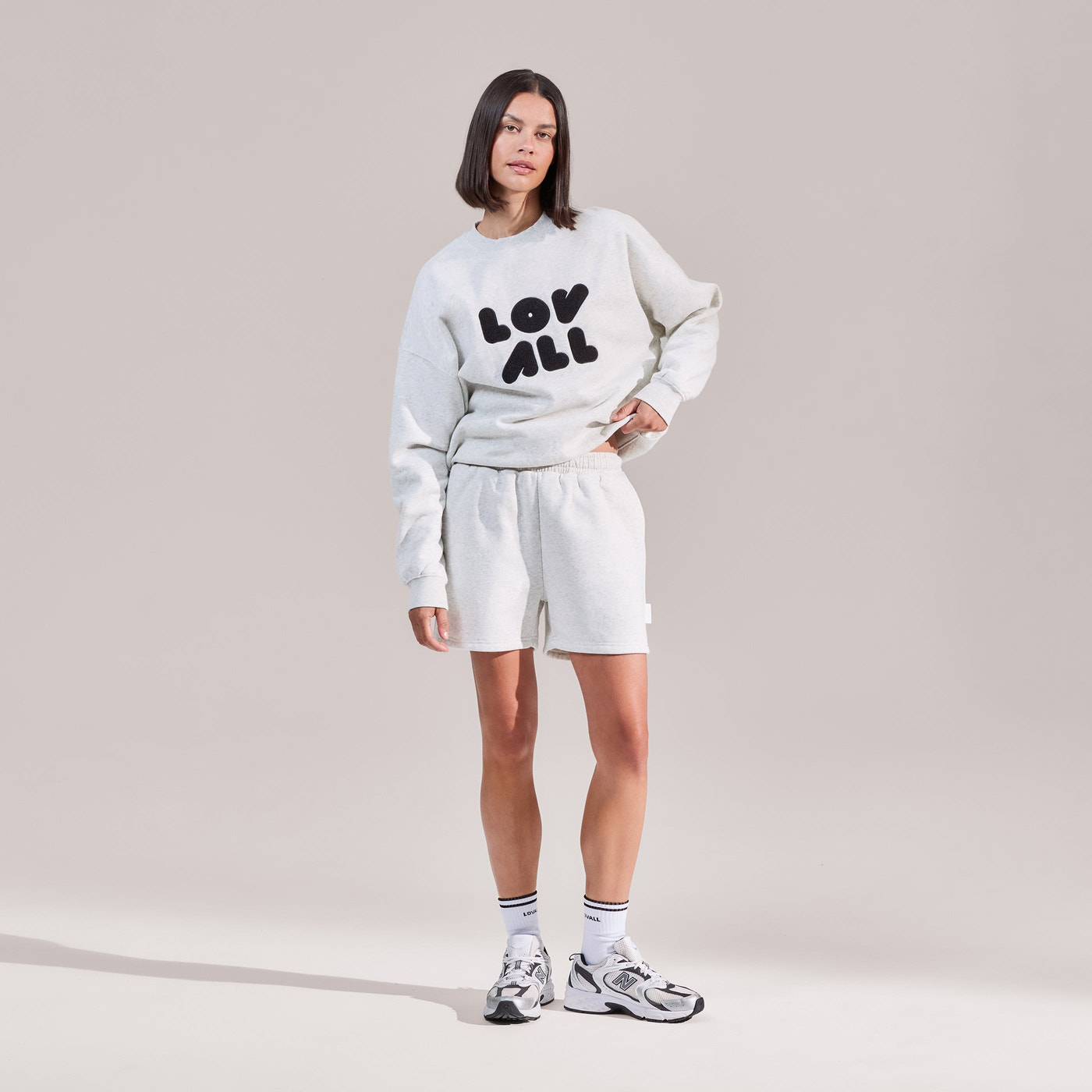 ALL SZN Organic Sweat Shorts - Light Grey Marl