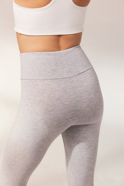 Curve Cropped Lightweight Leggings - Light Grey