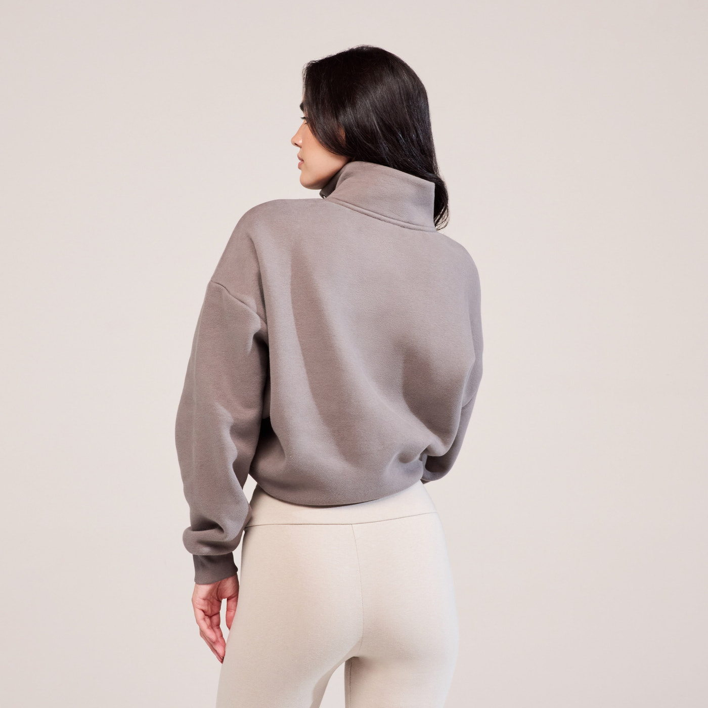 Heavyweight 1/4 Zip Sweatshirt - Mocha