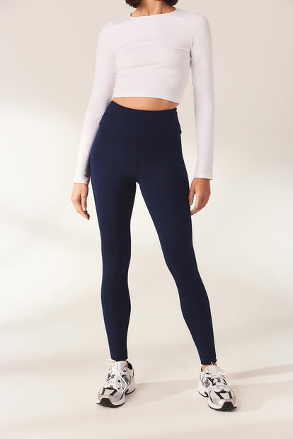 Lightweight Everyday High Waisted Leggings - Navy