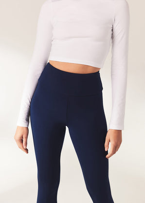 Curve Lightweight Everyday High Waisted Leggings - Navy