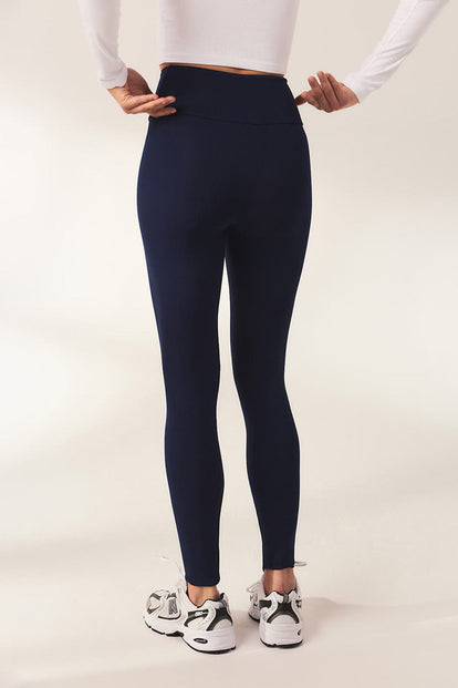 Curve Lightweight Everyday High Waisted Leggings - Navy