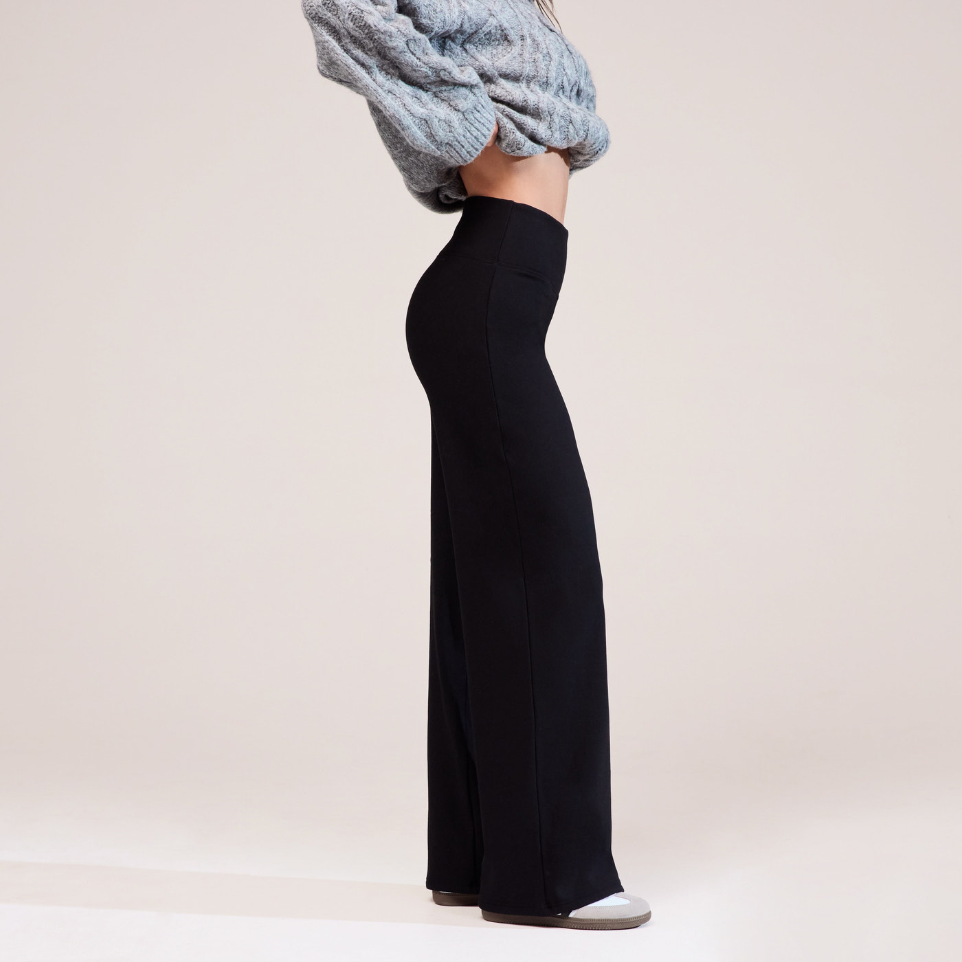 Winter Wide Leg Trousers - Black
