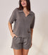 Lightweight Collared Knit Set - Slate Green