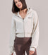 Curve ALL SZN Organic Crop Zip-Through Hoodie - Ecru