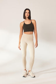 Lightweight Everyday High Waisted Leggings - Natural Beige
