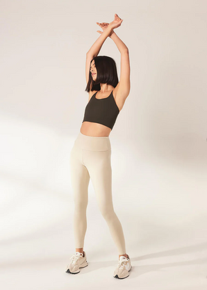 Lightweight Everyday High Waisted Leggings - Natural Beige