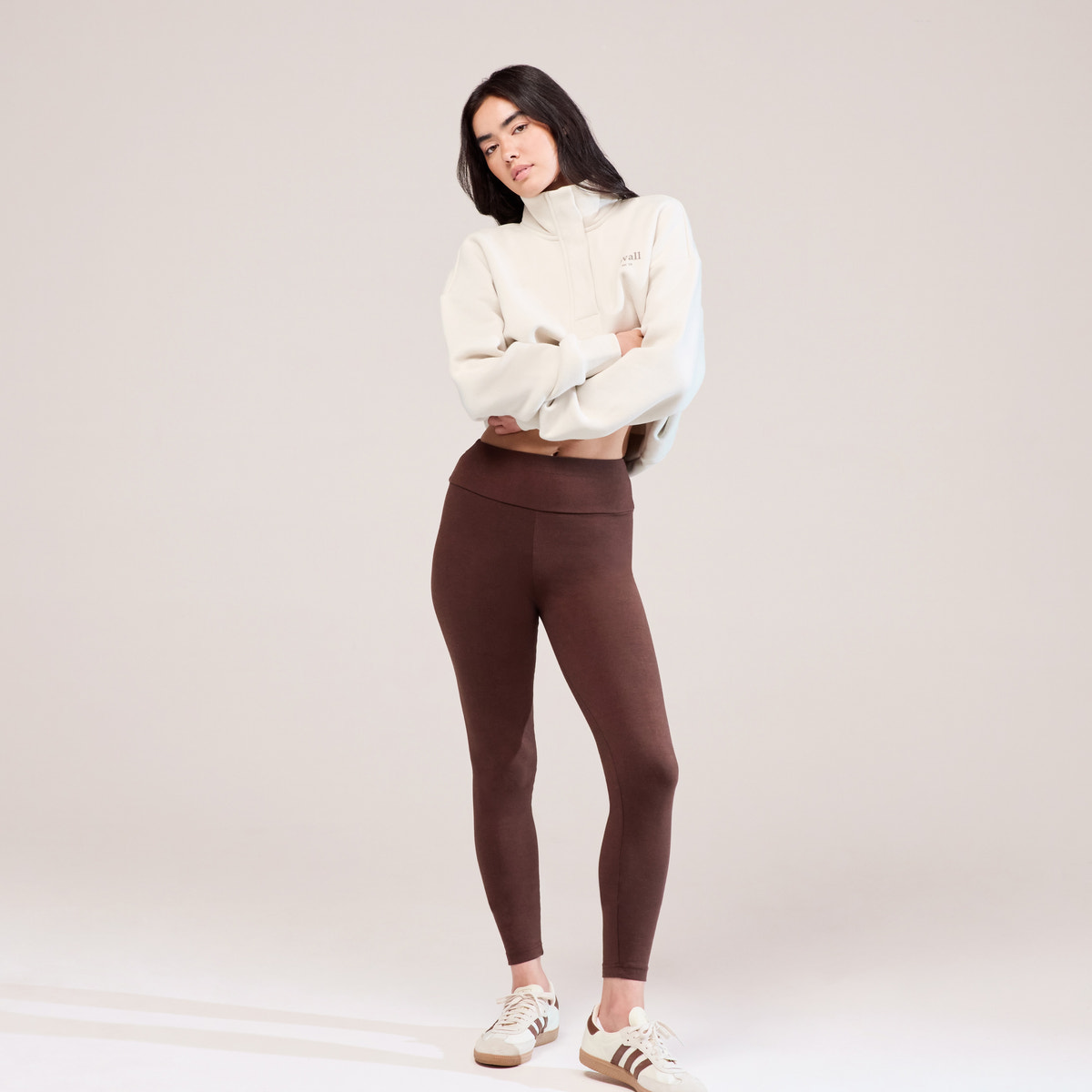 Everyday High Waisted Leggings - Chocolate Brown