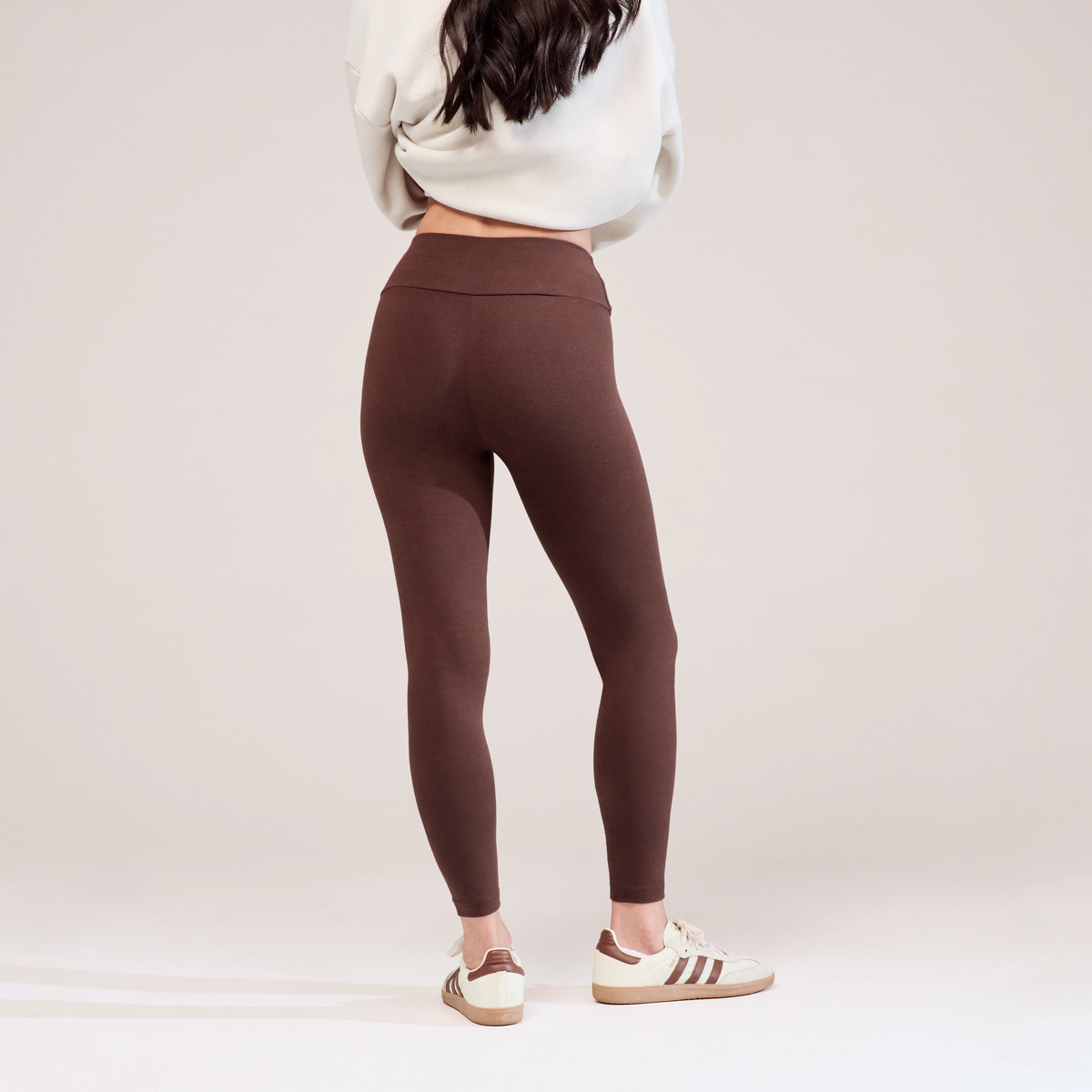 Everyday High Waisted Leggings - Chocolate Brown