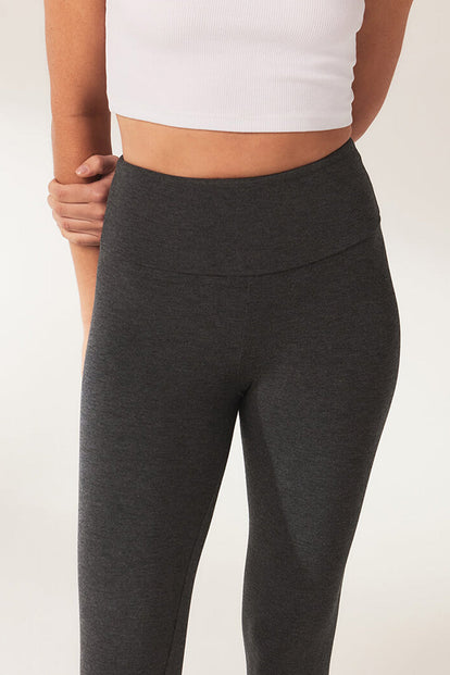 Lightweight Everyday High Waisted Leggings - Dark Grey Marl