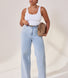 Wide Leg Jeans - Light Bleach