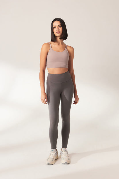 Curve Lightweight Everyday High Waisted Leggings - Slate Green