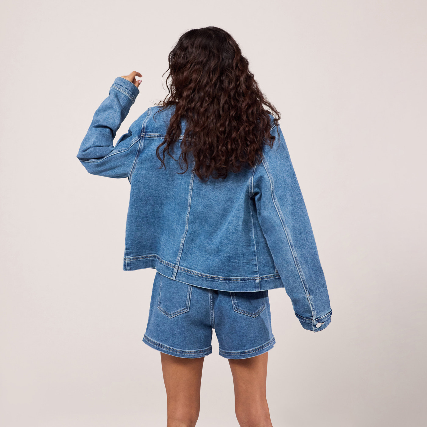 Stretch Denim Jacket - Mid Blue