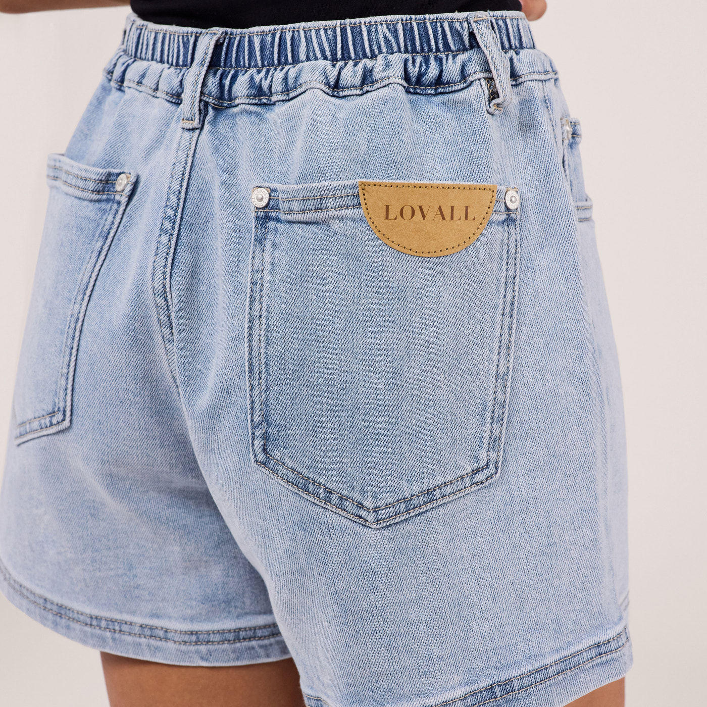 Stretch Denim Shorts - Light Bleach