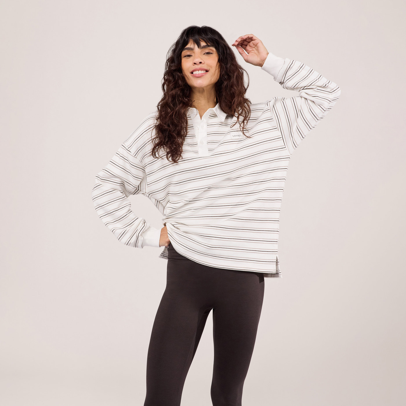 Polo Top - Stone Stripe