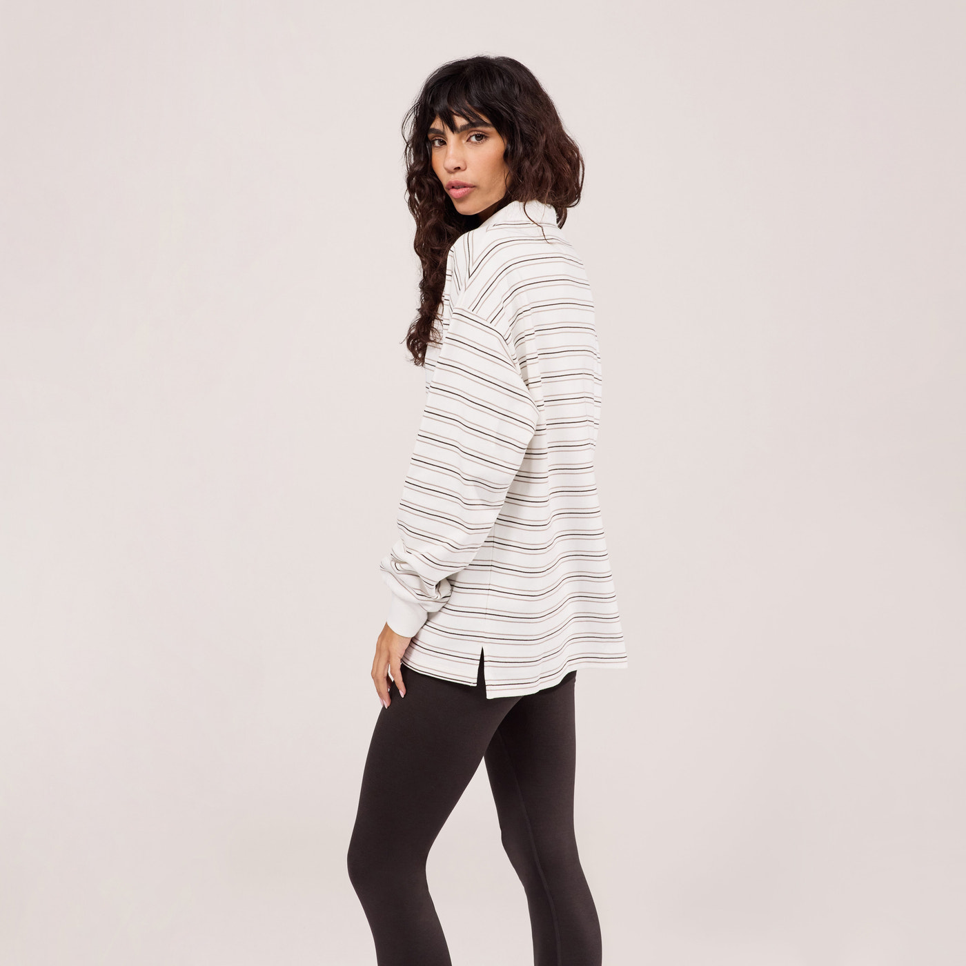 Polo Top - Stone Stripe