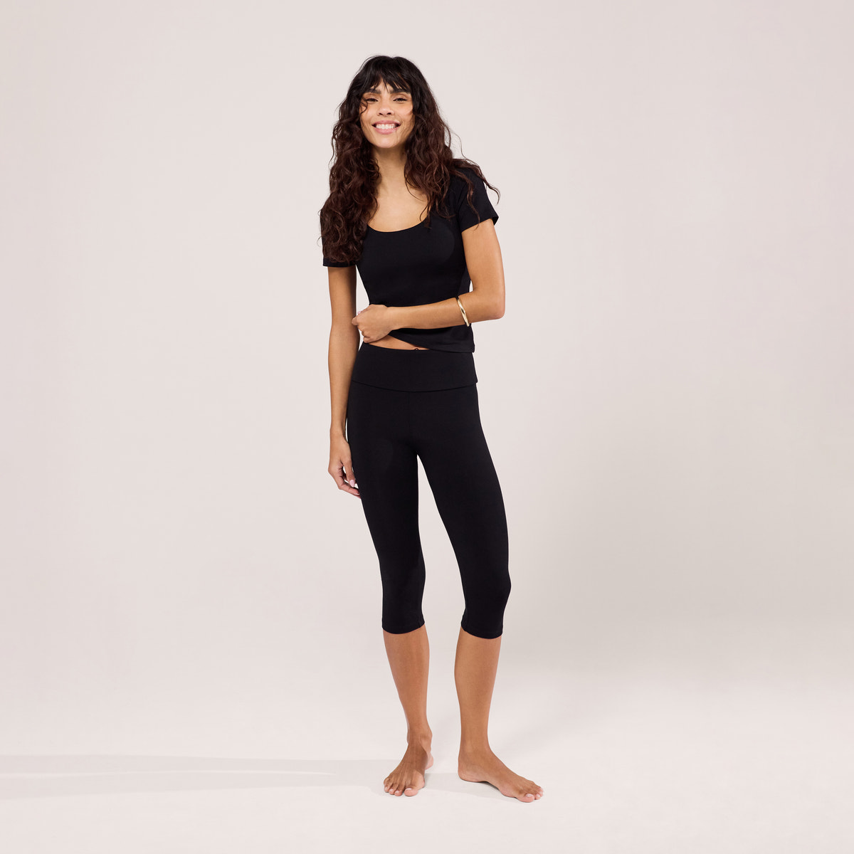 Capri Lightweight Leggings - Black