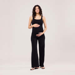 Maternity Lightweight Wide Leg Trousers - Black