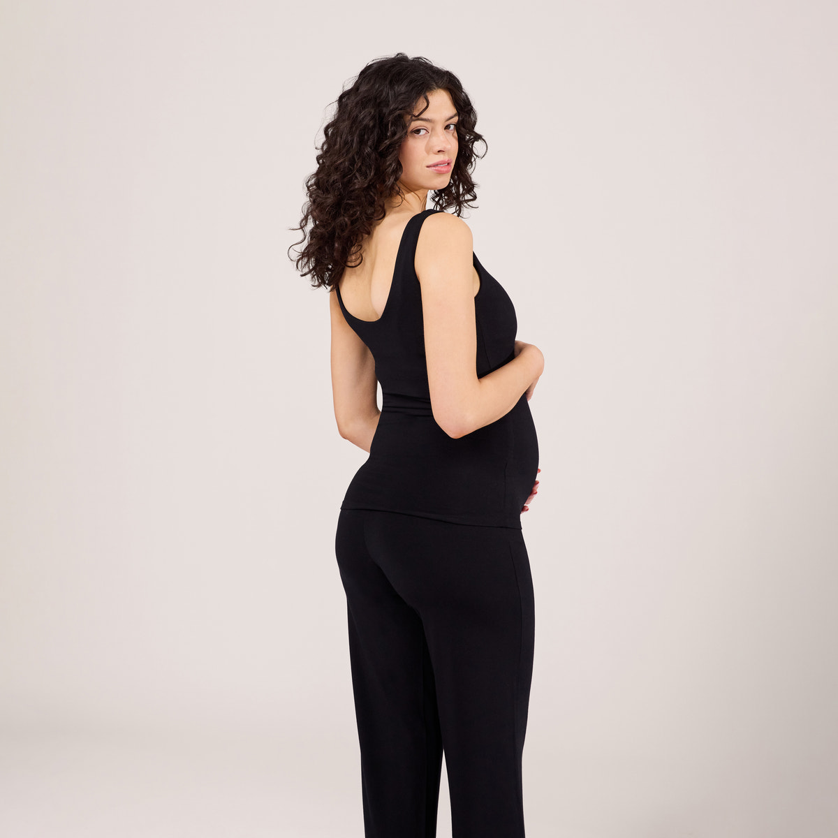 Maternity Lightweight Tank Top - Black