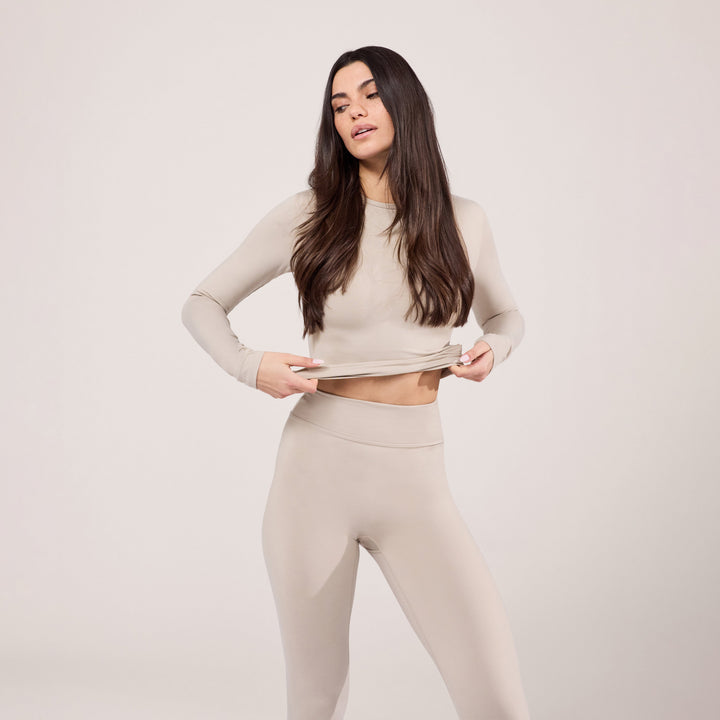Ultimate Everyday long Sleeve Top - Oatmeal Beige