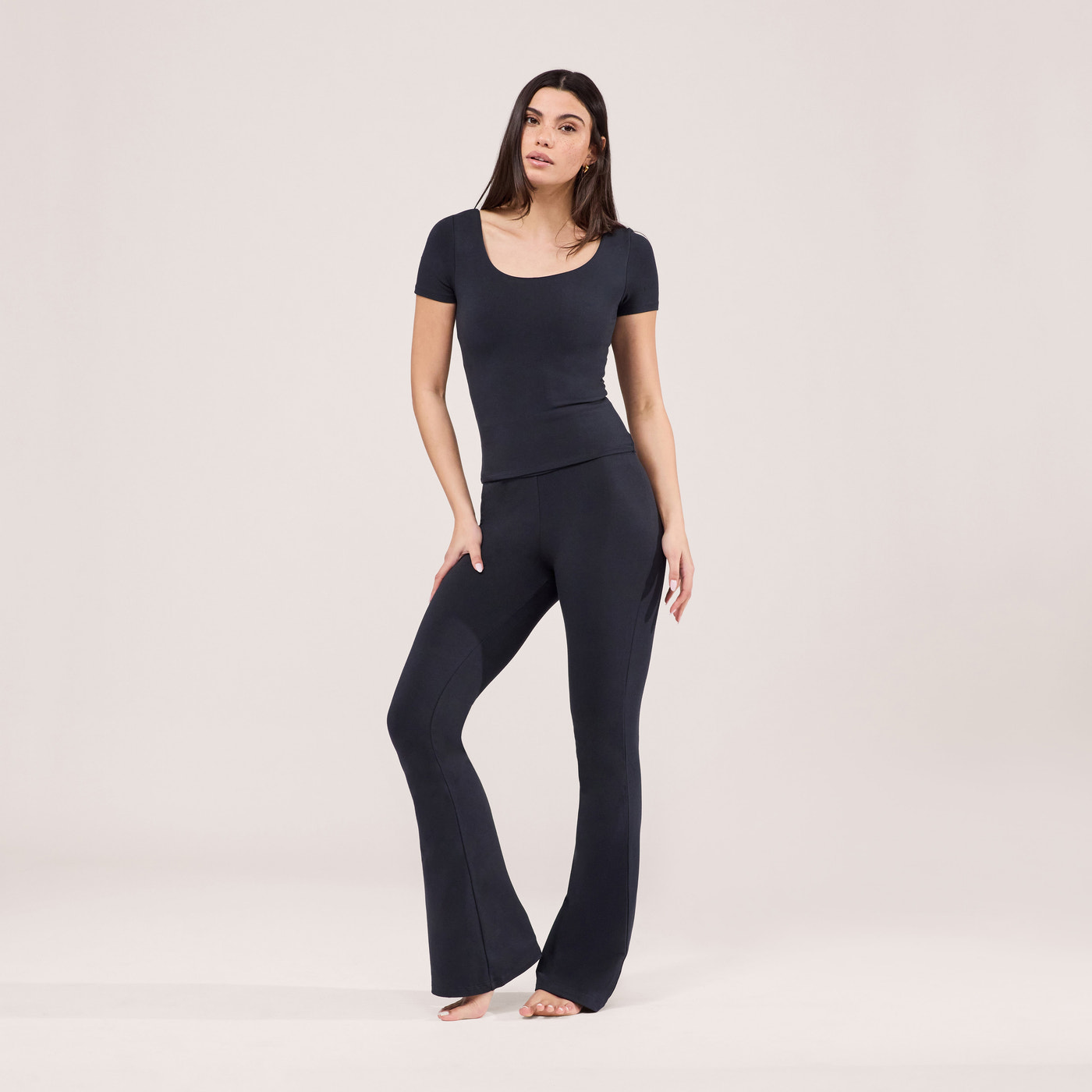 Lightweight Short Sleeve Top - Black
