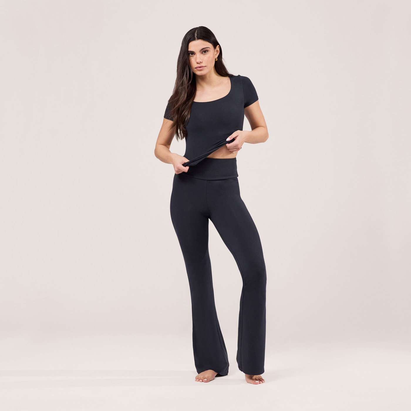 Lightweight Short Sleeve Top - Black