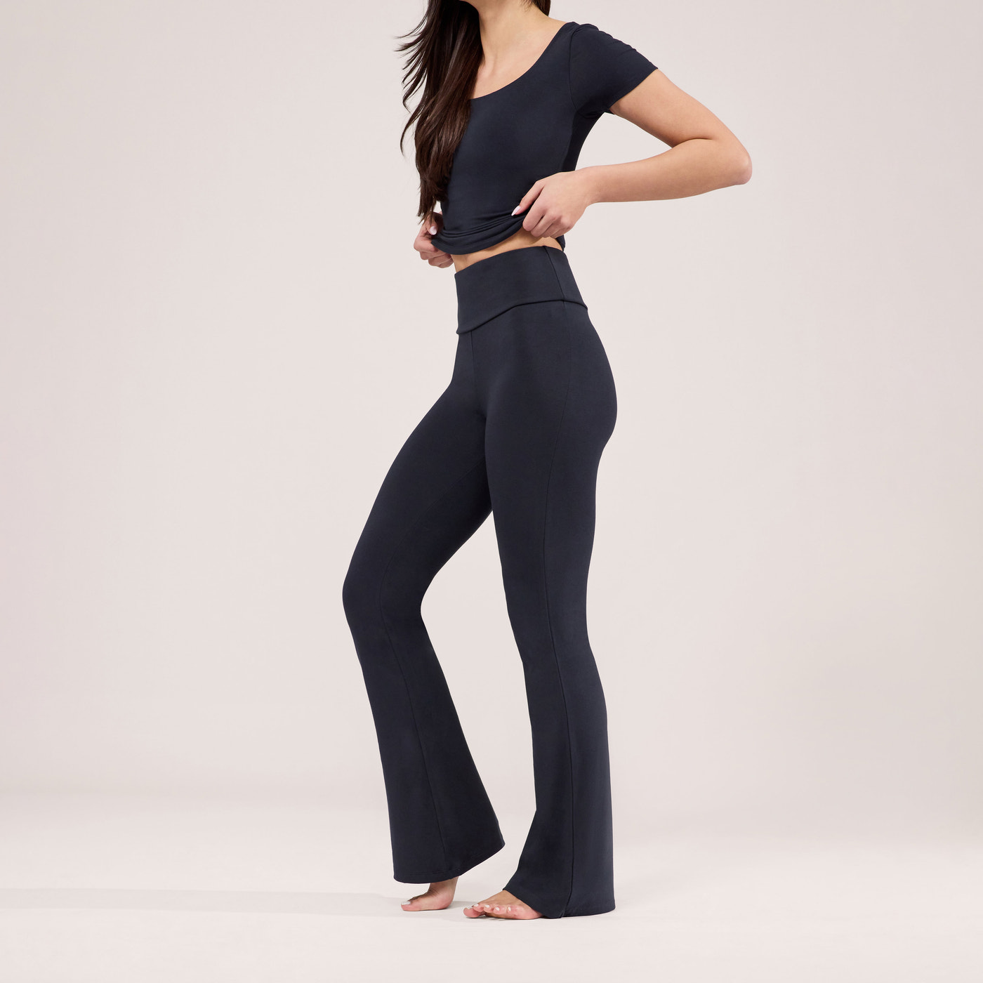 Lightweight Short Sleeve Top - Black